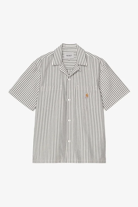 Short Sleeve Leavel Stripe Shirt Short Sleeve Leavel Stripe Shirt